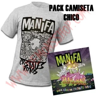 Pack Camiseta Chico + Single Manifa - Diez años de Cristales Rotos