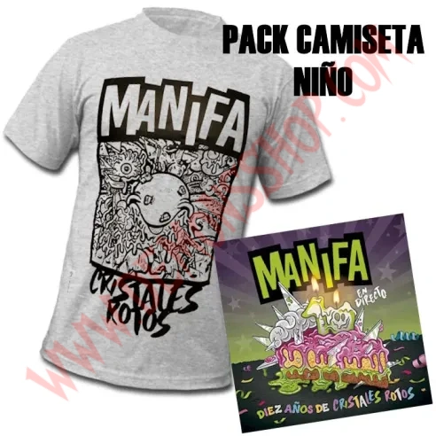Pack Camiseta Niño + Single Manifa - Diez años de Cristales Rotos