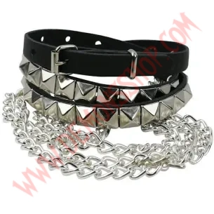 Cinturon  piramide 1 fila con cadenas