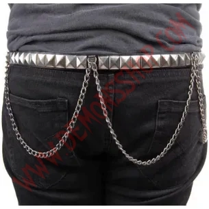 Cinturon  piramide 1 fila con cadenas 2