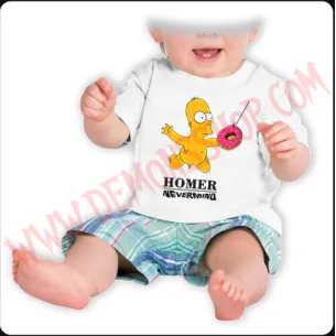 Camiseta Bebe Blanca MC Hommer Nevermind