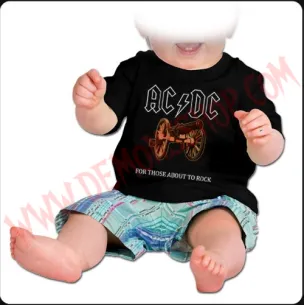 Camiseta Bebe Negra MC Ac Dc