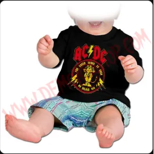 Camiseta Bebe Negra MC Ac Dc