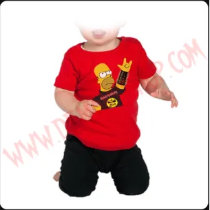 Camiseta Bebe Roja MC Hommer Heavy