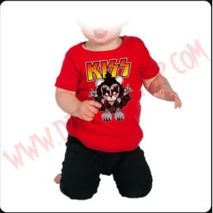 Camiseta Bebe Roja MC Kiss